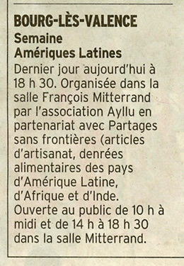 La presse lors de la vingtime semaine Amrique latine de Bourg les Valence organise par Ayllu Valence