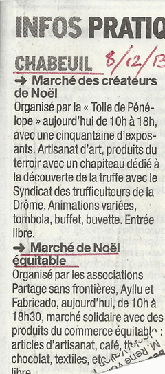 article de presse de la semaine amrique latine de Bourg les Valence 2012