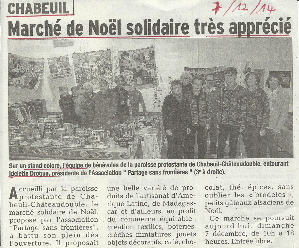 article de presse de la semaine amrique latine de Bourg les Valence 2012