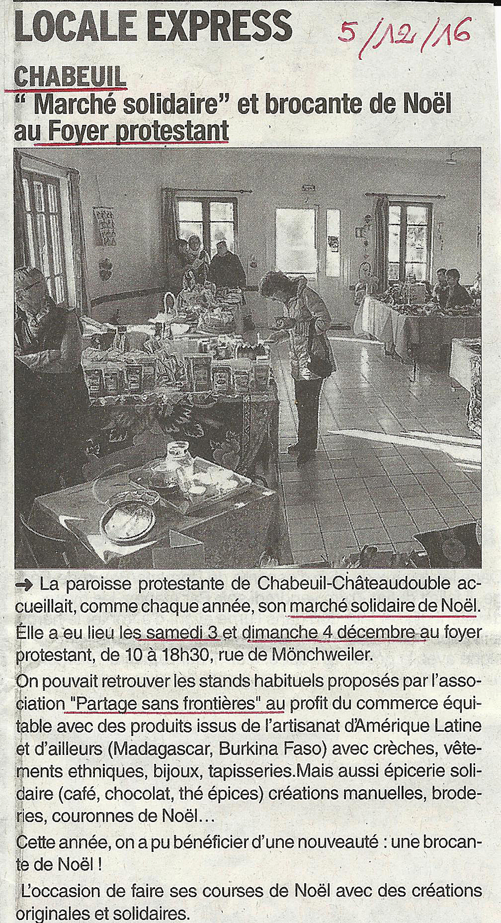 article de presse de la semaine amrique latine de Bourg les Valence 2012