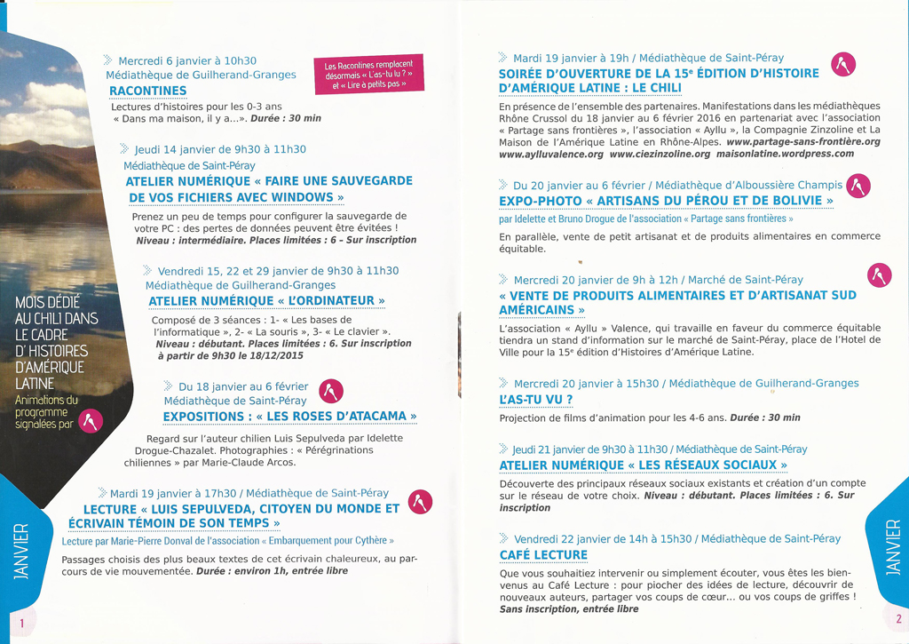 15 eme dition semaine "Histoires d'Amrique latine" de Saint-Pray en ardche avec l'association Ayllu et Partage sans Frontires - la presse - article du Dauphin libr